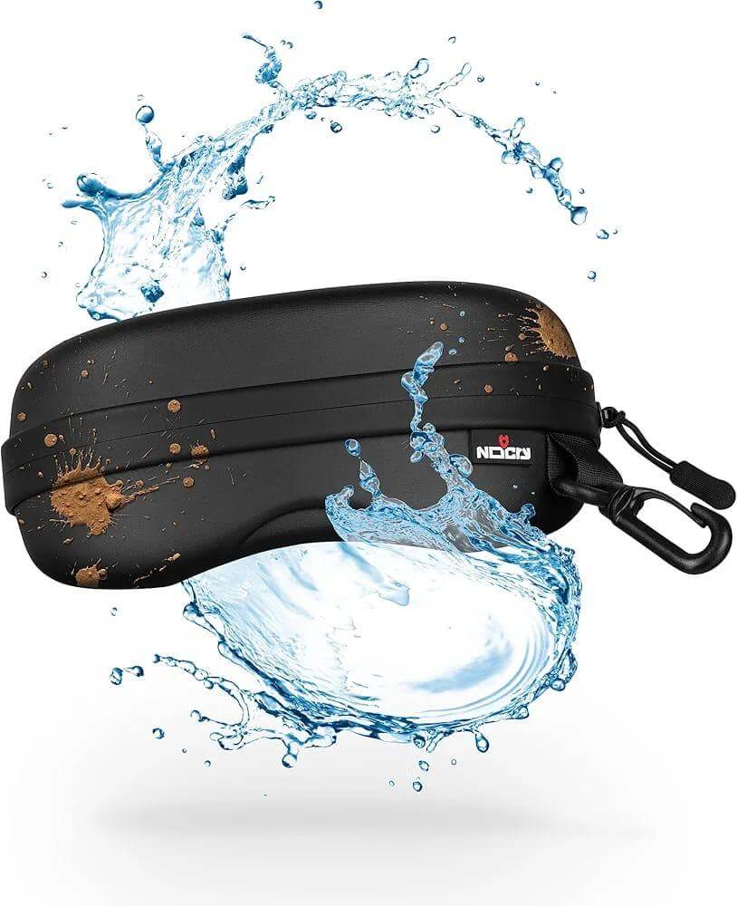 Estuche de gafas Optilux TR90 resistente al agua con salpicaduras de agua y barro, ideal para gafas visión continua.