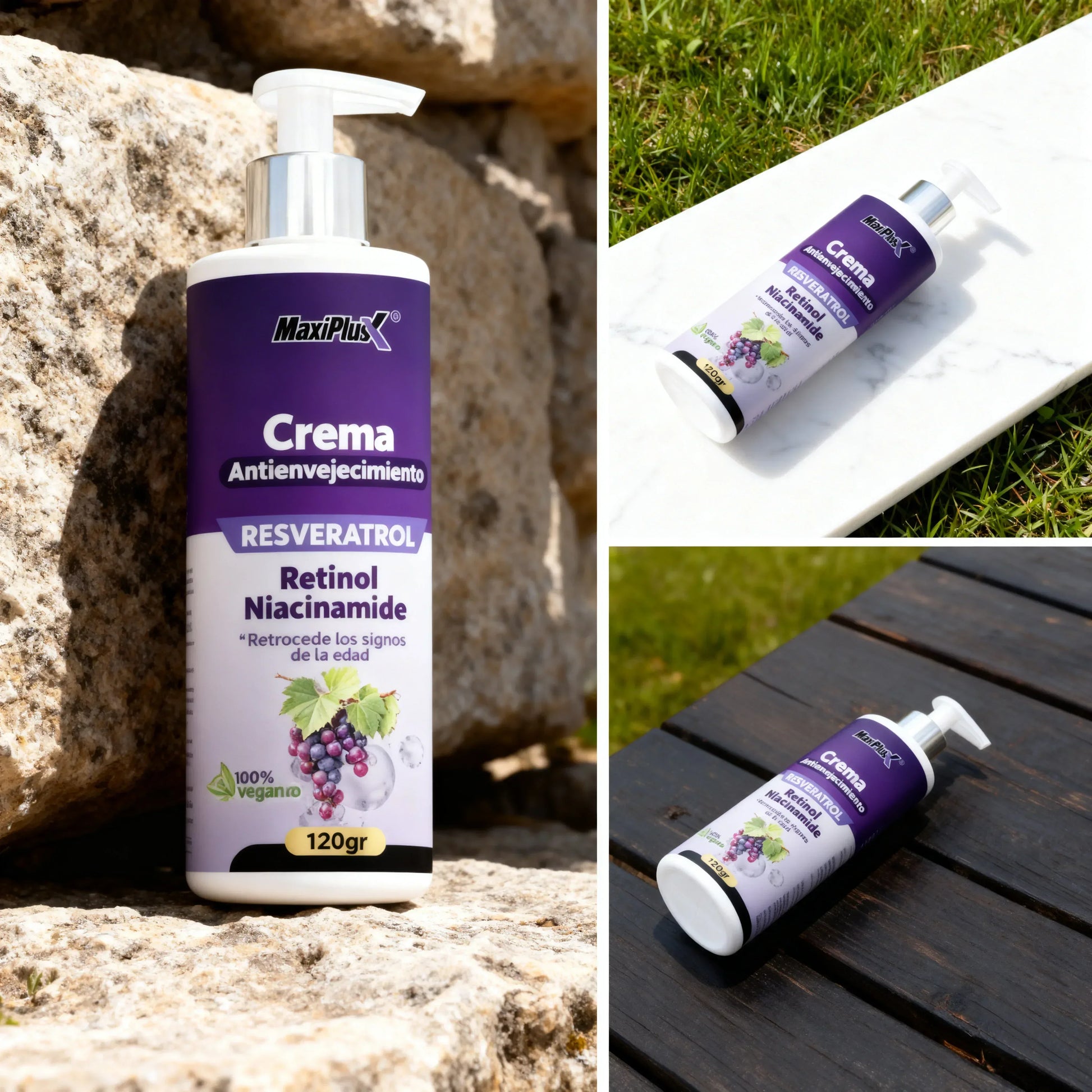 Crema Triple Acción Antiarrugas | Resveratrol + Retinol + Niacinamida - Resultados en 7 Días - CR Commerce