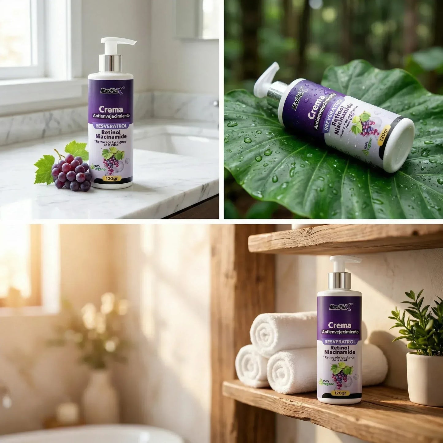 Crema Triple Acción Antiarrugas | Resveratrol + Retinol + Niacinamida - Resultados en 7 Días - CR Commerce